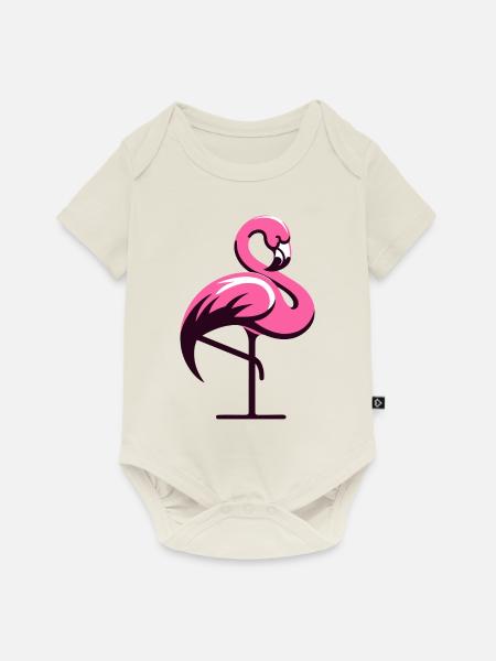 FLAMINGO - Baby Premium Kurzarmbody - Naturweiß