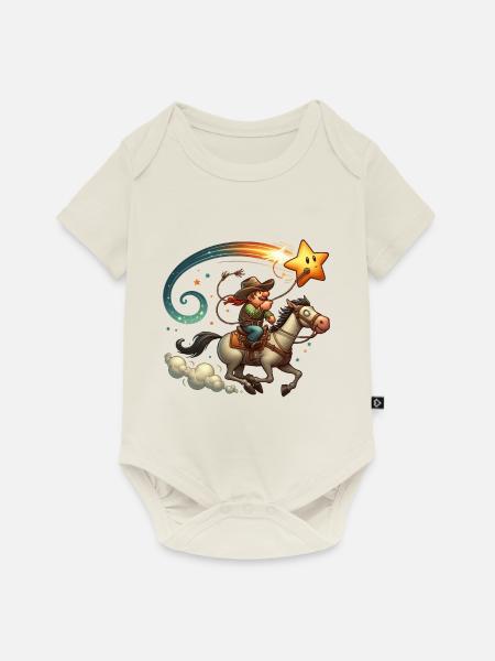 COWBOY LASSO - Baby Premium Kurzarmbody - Naturweiß