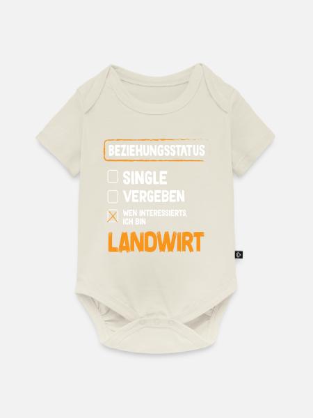 Landwirt Beziehungsstatus - Baby Premium Kurzarmbody - Naturweiß