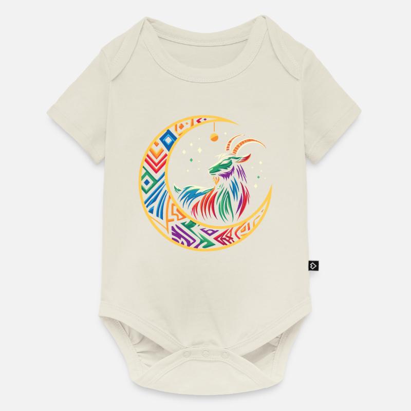 Lune tribale de chèvre - Body à manches courtes Premium Bébé - blanc cassé