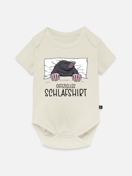 Offizielles Schlafshirt Maulwurf Schlafanzug - Baby Premium Kurzarmbody - Naturweiß