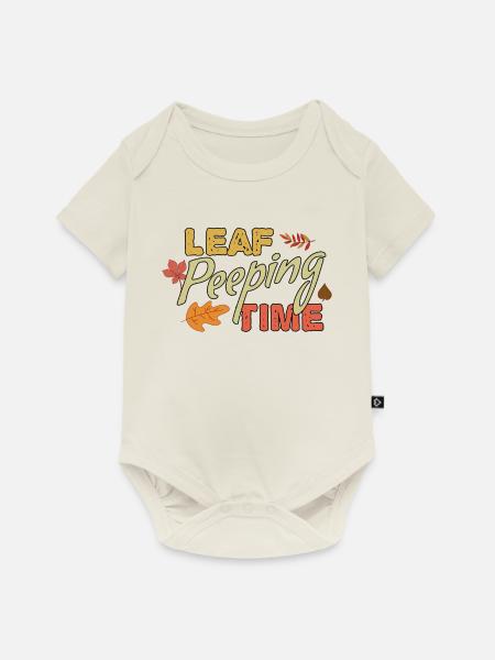 Blatt-Peeping Zeit Laub Blatt-Peeping - Baby Premium Kurzarmbody - Naturweiß