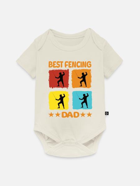 Best Fencing Dad - Baby Premium Kurzarmbody - Naturweiß