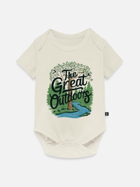 DIE FREIE NATUR - Baby Premium Kurzarmbody - Naturweiß