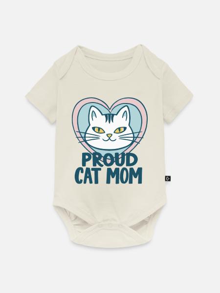 STOLZE KATZENMAMA - Baby Premium Kurzarmbody - Naturweiß