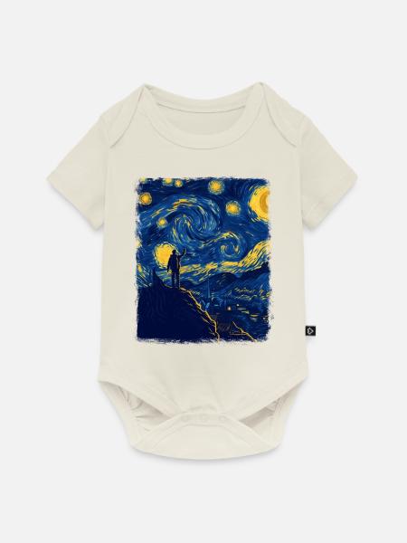 Backpacker Backpacking Camping Wandern Sternennach - Baby Premium Kurzarmbody - Naturweiß