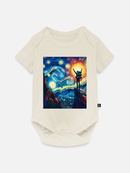 Backpacker Backpacking Camping Wandern Sternennach - Baby Premium Kurzarmbody - Naturweiß