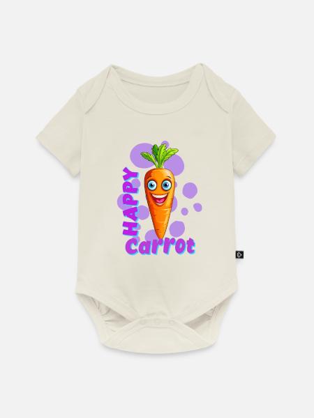 Happy Carrot - Baby Premium Kurzarmbody - Naturweiß