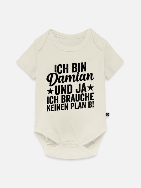 Vorname Damian - Baby Premium Kurzarmbody - Naturweiß