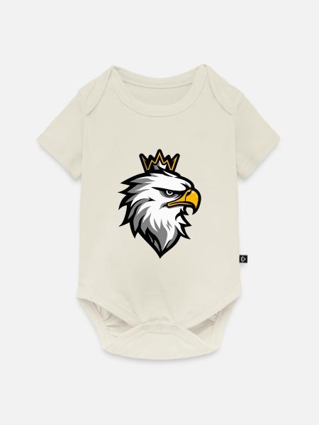 Adler Kopf Krone - Baby Premium Kurzarmbody - Naturweiß