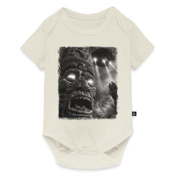 Tiki Luau Tiki Masque OVNI Alien Alien Self - Body à manches courtes Premium Bébé - blanc cassé - Devant