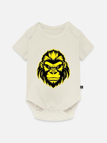 Gorilla Logo - Baby Premium Kurzarmbody - Naturweiß