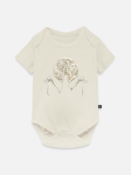 Lemur Ringelschwanz Heulender Mond - Baby Premium Kurzarmbody - Naturweiß