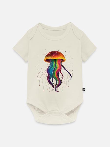 Quallen Ozean Popart - Baby Premium Kurzarmbody - Naturweiß