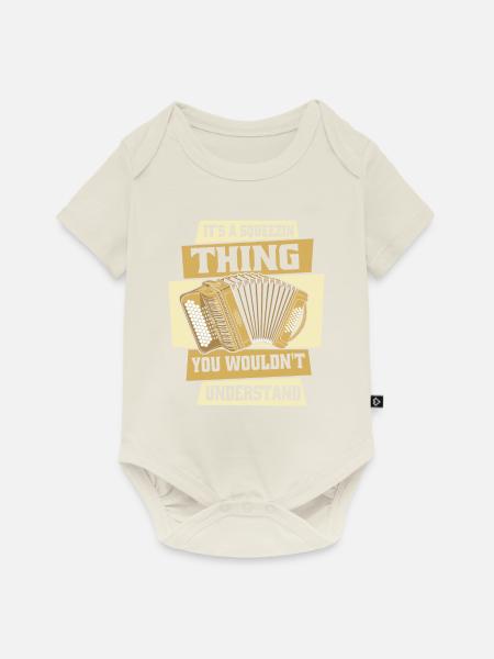 Akkordeon - Baby Premium Kurzarmbody - Naturweiß