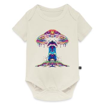 Champignon Cottagecore Popart - Body à manches courtes Premium Bébé - blanc cassé - Devant