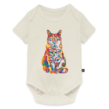 Orange Cat Tabby Cat Popart - Baby Premium short-sleeve bodysuit - off white - Front