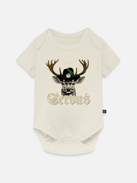 Servus Bayern Shirt Tracht Trachtenshirt Herren - Baby Premium Kurzarmbody - Naturweiß