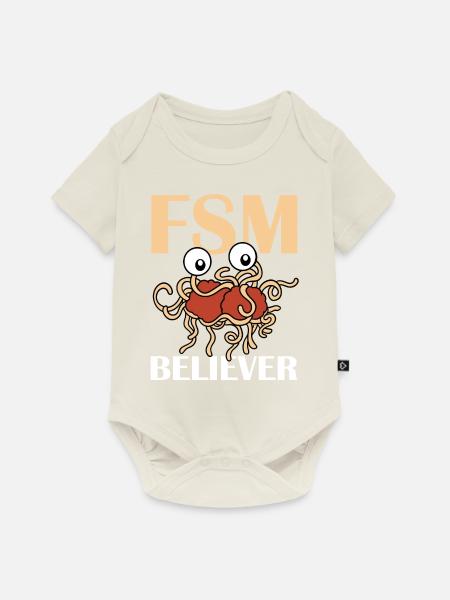 Fliegendes Spaghettimonster FSM - Baby Premium Kurzarmbody - Naturweiß