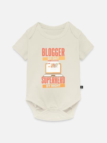 Blogger Bloggen - Baby Premium Kurzarmbody - Naturweiß