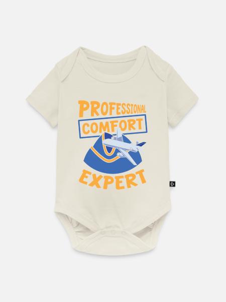 Flugbegleiter Stewardess - Baby Premium Kurzarmbody - Naturweiß