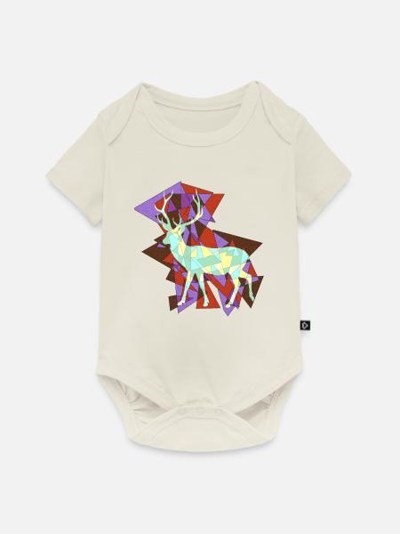 Hirsch - Abstrakt - Baby Premium Kurzarmbody - Naturweiß