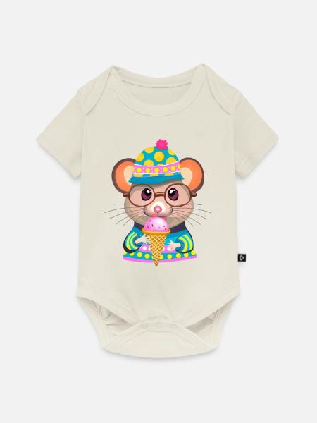 Kleiner Feinschmecker - Baby Premium Kurzarmbody - Naturweiß