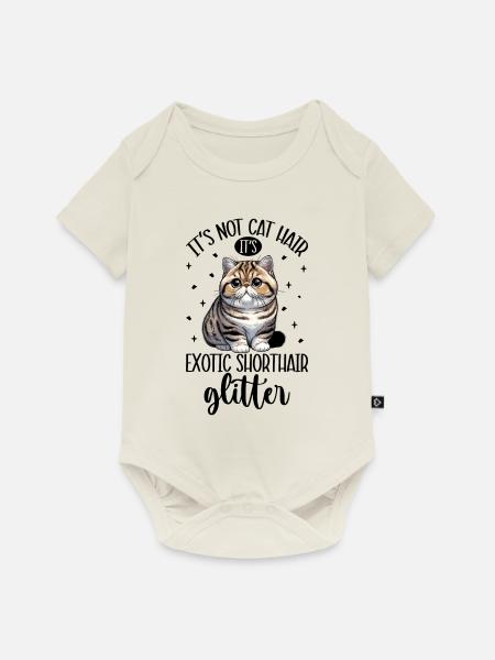 Katzen Glitzer - Exotisch Kurzhaar - Baby Premium Kurzarmbody - Naturweiß