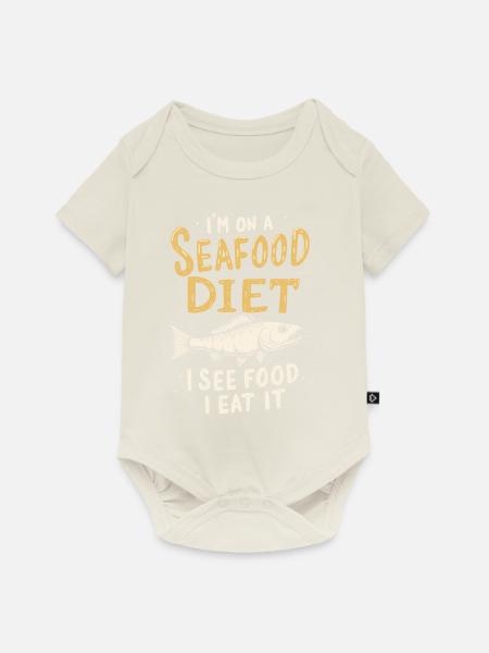 ERNÄHRUNG MIT MEERESFRÜCHTEN - Baby Premium Kurzarmbody - Naturweiß