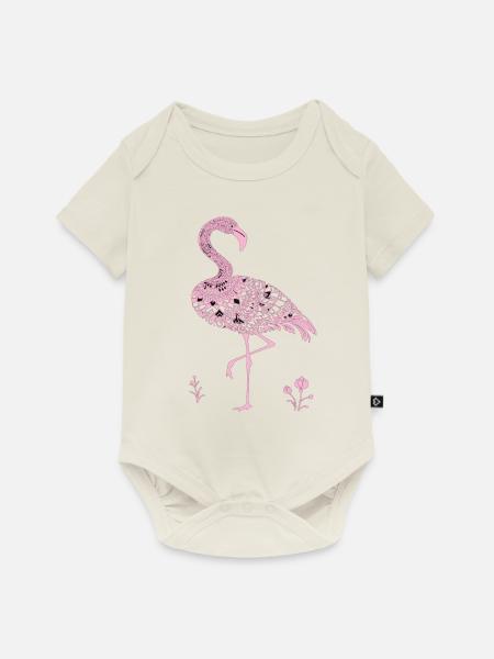 Mandala Flamingo Flamingo Wasservogel Flamingo - Baby Premium Kurzarmbody - Naturweiß