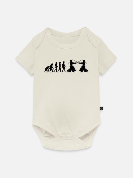 Kendo Evolution Kendo Fighter - Baby Premium Kurzarmbody - Naturweiß