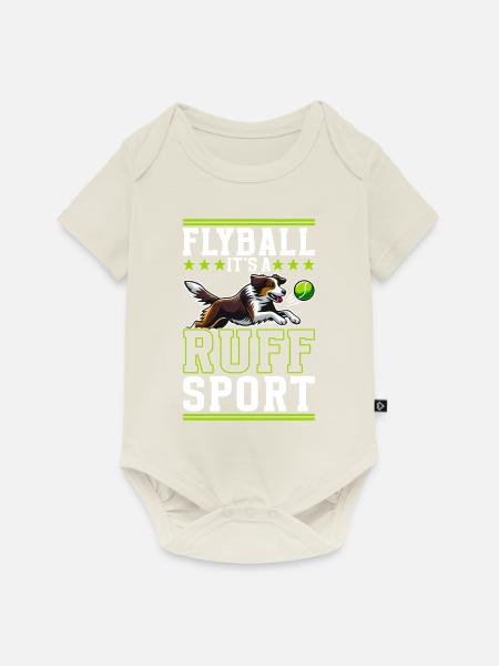 Flyball Hundesport - Baby Premium Kurzarmbody - Naturweiß