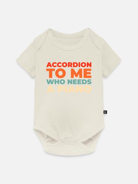 Akkordeon - Baby Premium Kurzarmbody - Naturweiß