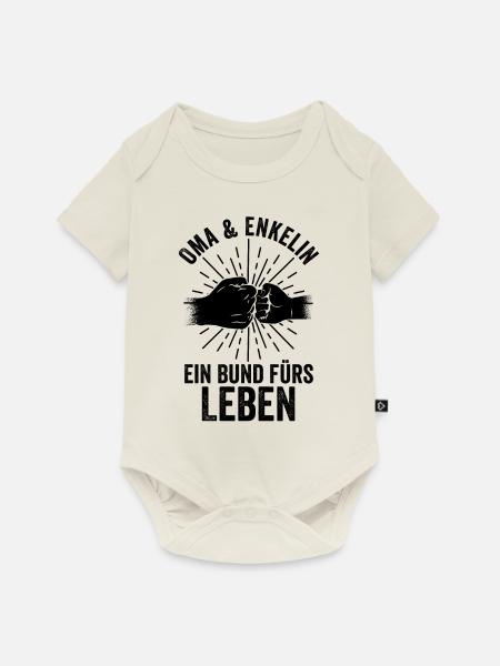 Großmutter Enkelin Oma - Baby Premium Kurzarmbody - Naturweiß