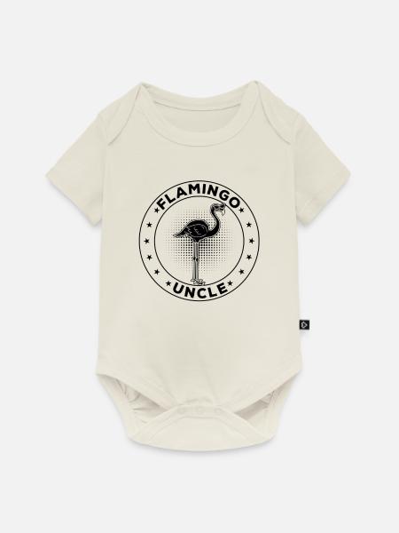 Flamingo Uncle - Baby Premium Kurzarmbody - Naturweiß