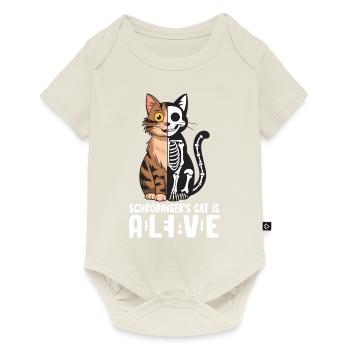 Le chat de Schrödinger mort et vif - Body à manches courtes Premium Bébé - blanc cassé - Devant