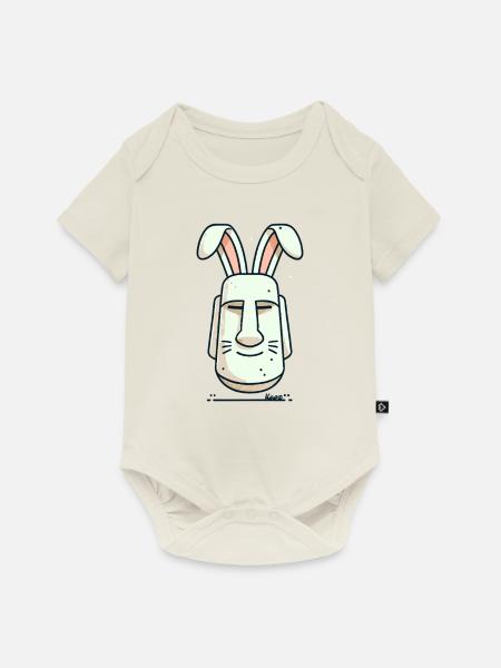 Osterinsel Osterhase - Baby Premium Kurzarmbody - Naturweiß