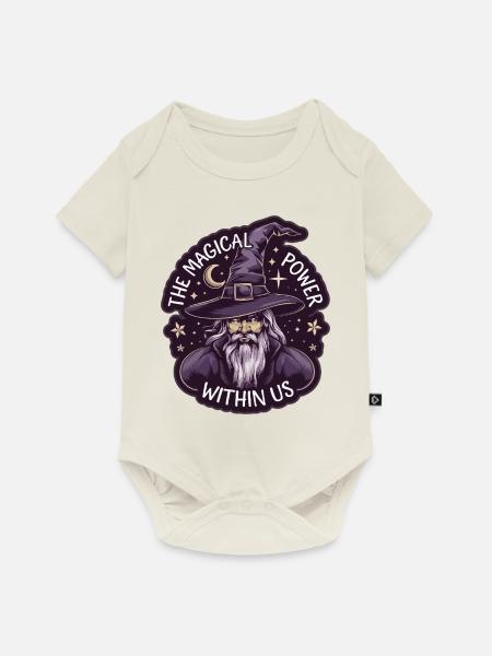 HEXE - Baby Premium Kurzarmbody - Naturweiß