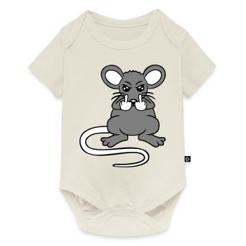 Souris Méchant En Colère Frustré Agressif Majeur - Body à manches courtes Premium Bébé - blanc cassé - Devant