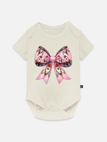 Kokettenbogen Weltraumrakete Space Shuttle - Baby Premium Kurzarmbody - Naturweiß