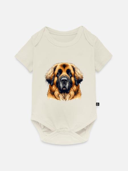 Hundegesicht - Leonberger - Baby Premium Kurzarmbody - Naturweiß