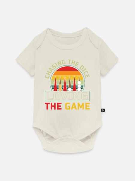 Backgammon Spiel - Baby Premium Kurzarmbody - Naturweiß