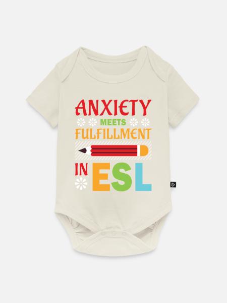 ESL-Lehrer ESL Unterricht - Baby Premium Kurzarmbody - Naturweiß