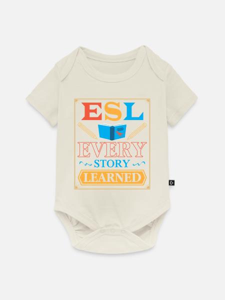 ESL-Lehrer ESL Unterricht - Baby Premium Kurzarmbody - Naturweiß