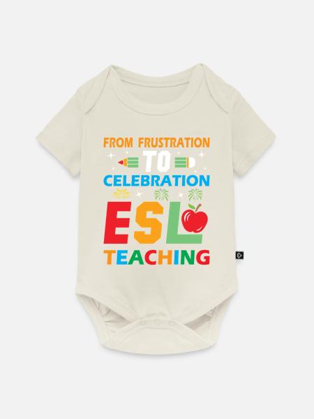 ESL-Lehrer ESL Unterricht - Baby Premium Kurzarmbody - Naturweiß