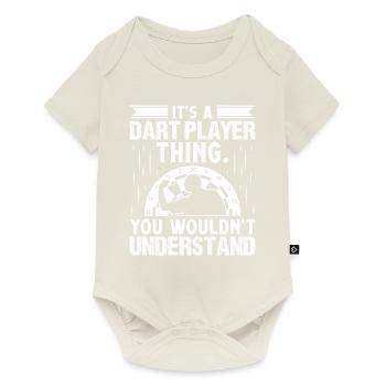 Dart Dartspieler Dartspiel Herren - Baby Premium Kurzarmbody - Naturweiß - Vorne