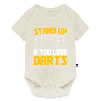 Dart Dartspieler Dartspiel Herren - Baby Premium Kurzarmbody - Naturweiß - Vorne