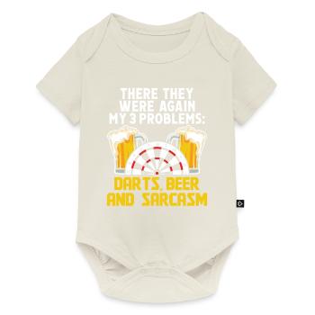 Dart Dartspieler Dartspiel Herren - Baby Premium Kurzarmbody - Naturweiß - Vorne