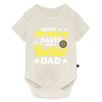 Dart Dartspieler Dartspiel Herren - Baby Premium Kurzarmbody - Naturweiß - Vorne