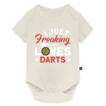 Dart Dartspieler Dartspiel Herren - Baby Premium Kurzarmbody - Naturweiß - Vorne